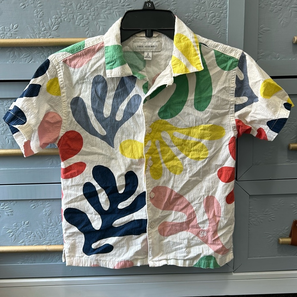 Free Assembly abstract button down shirt